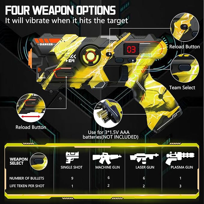 BAIAI Laser Tag Guns Set of 4