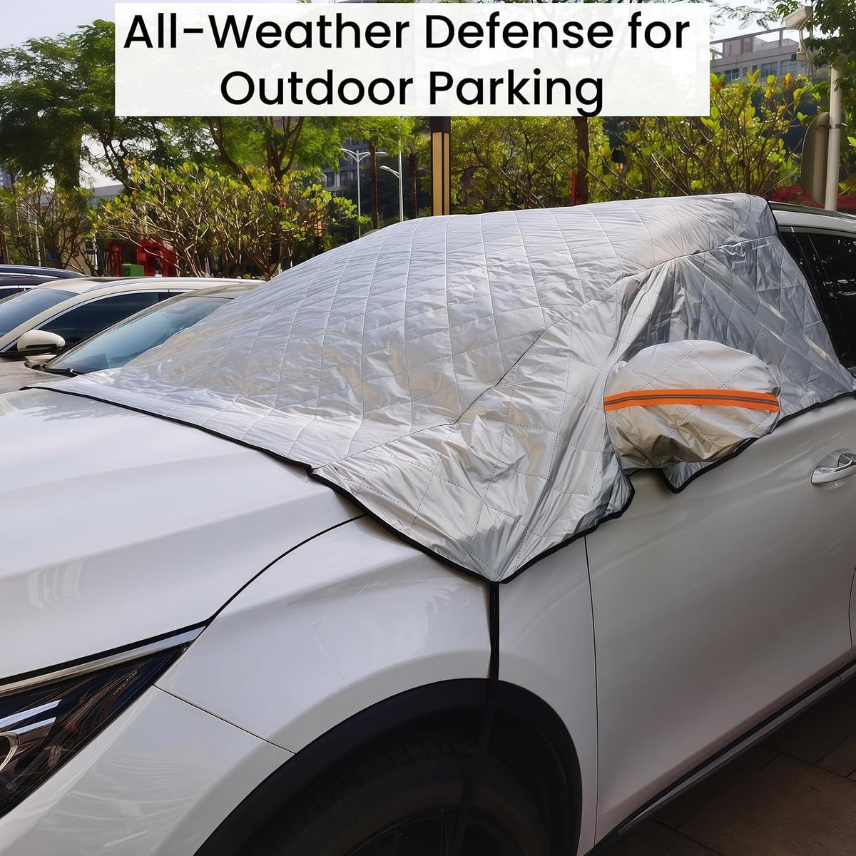 Thickened Full Windshield + Side Window Coverage ，Winter Car Windshield Snow Ice Cover Waterproof,Windshield Sun Shade Cover All Season Universal Protection for Cars, SUVs, Trucks,Minivans.