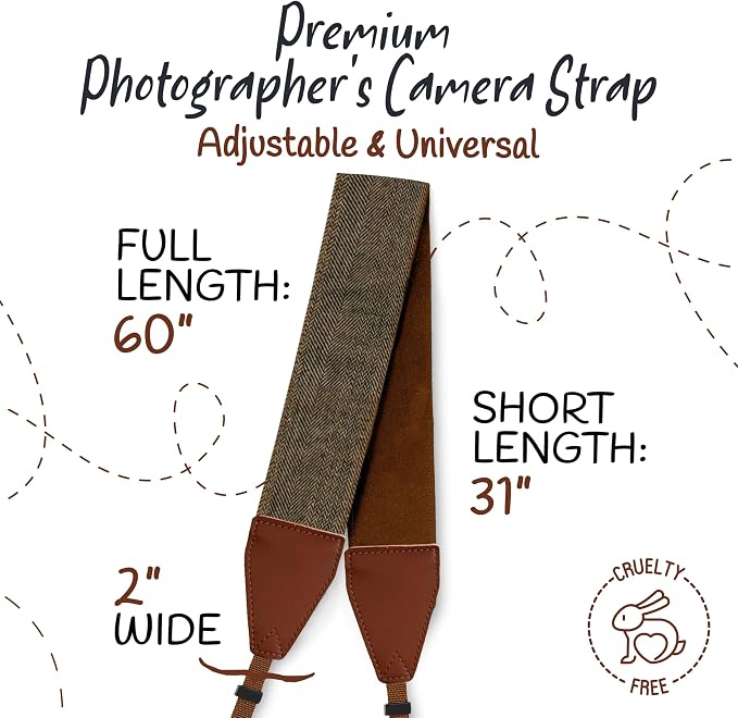 Art Tribute Camera Strap, Vintage Embroidered Neck Shoulder & Crossbody Camera
