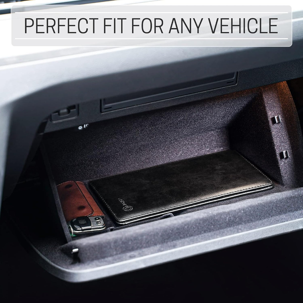 CANOPUS Car Registration and Insurance Holder, PU Leather Card Holder, Vehicle Glove Box Organizer for Auto, SUV, Truck, Black