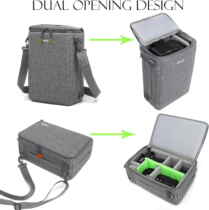 Camera Insert Bag, Shockproof &Pressure-proof Dual Opening Padded Camera Lens