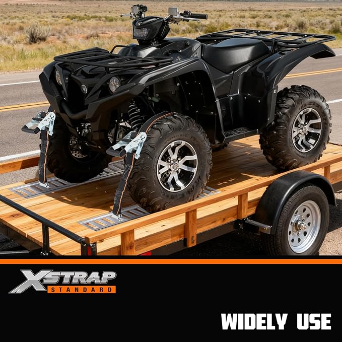 XSTRAP STANDARD 4 Pack E-Track Ratchet Straps 2" x16', 4400 LBS Break Strength Interior Van Solution Heavy Duty Tie Down Strap for Moving, Truck, Trailers, Motorcycles, Kayaks, Car Roof, Black