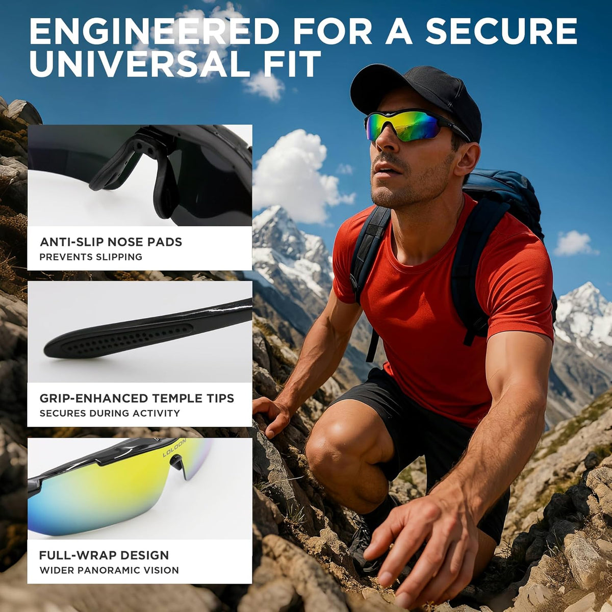 Skiennix Cycling Sunglasses - Wrap Around Sports Eyewear for Men, Women & Youth | Ideal for Running, Climbing & More