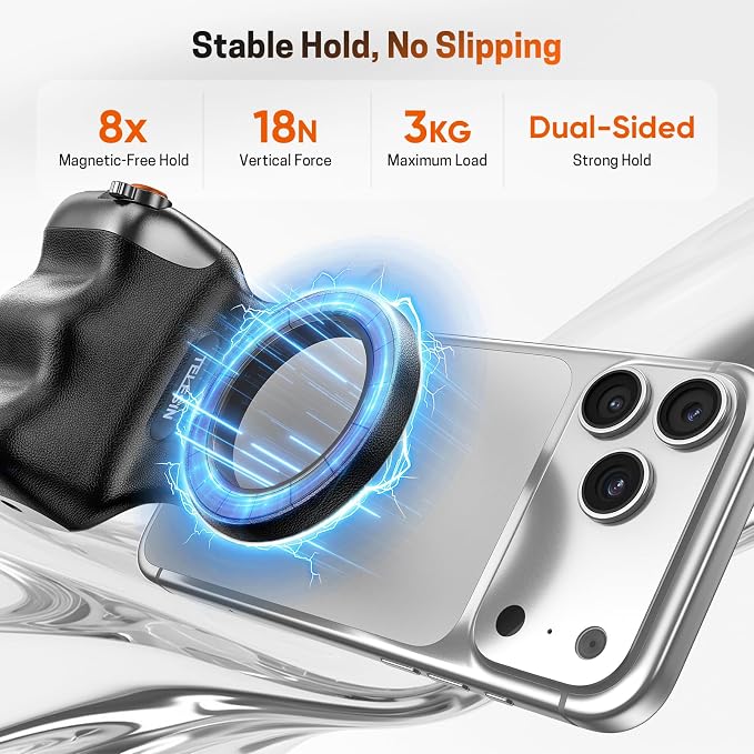 Magnetic Phone Camera Grip, Smartphone Holder Selfie Handle Snap