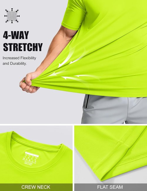 MAGCOMSEN Men's Short Sleeve Athletic Shirts - Moisture-Wicking, UPF 50+ Cooling Workout Tops | 2 Pack