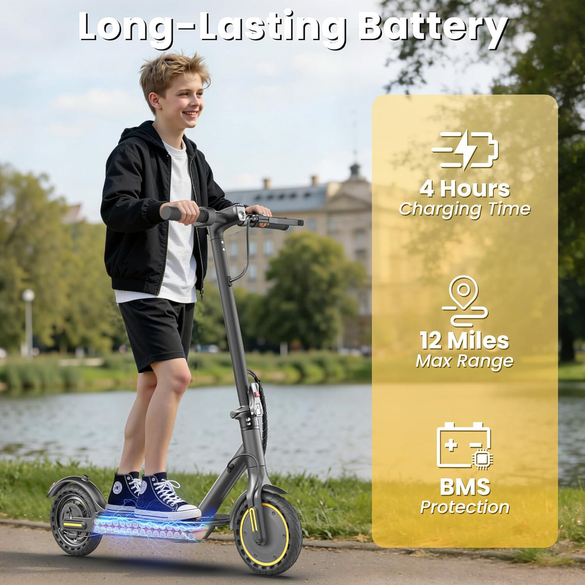 WERHY Electric Scooter - 500W Motor, 22MPH Speed, 25 Miles Range | Foldable Design for Teens & Adults