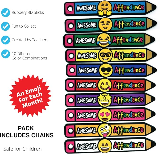 Brag Sticks Awesome Attendance Value Pack: Wearable Incentives to Increase