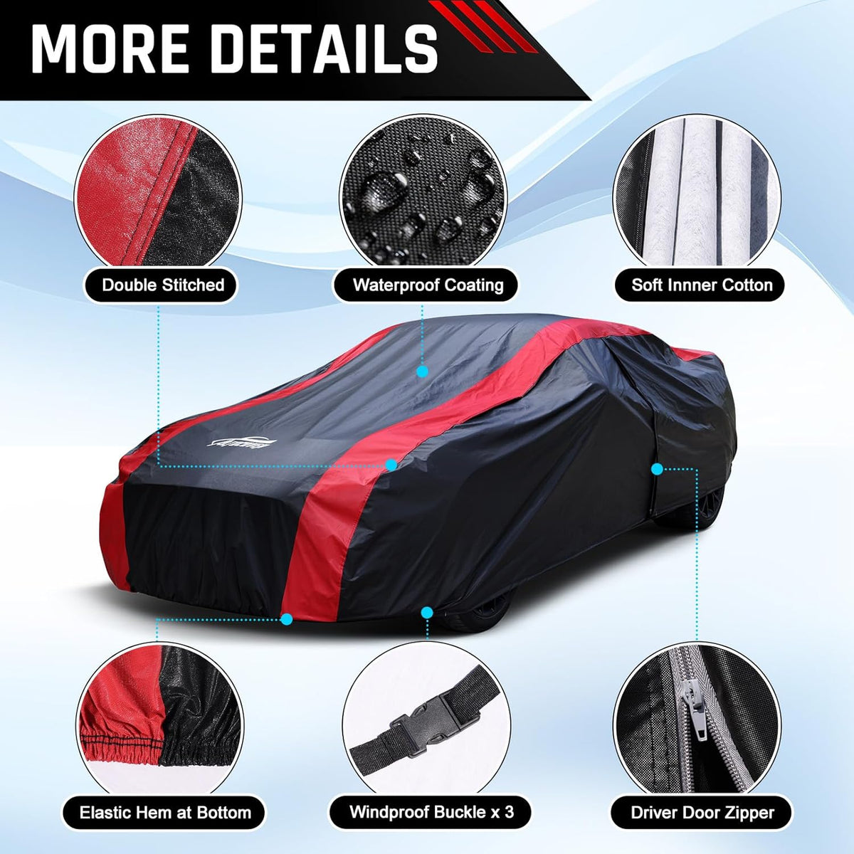 Car Cover Custom Fit for Pontiac Solstice (2005-2009), Coupe Car Cover Waterproof All Weather with Cotton Liner for Rain Snow Protection