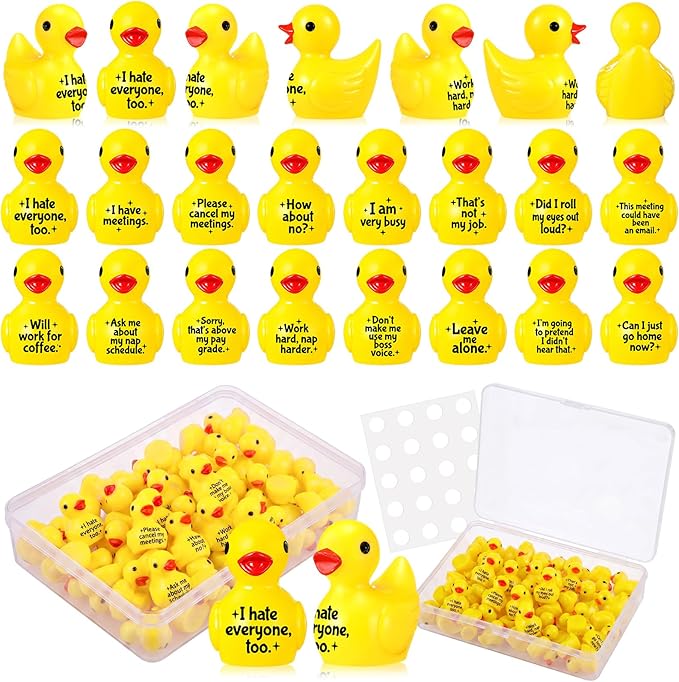 Skylety 32 Pcs Funny Office Supplies Mini Resin Ducks