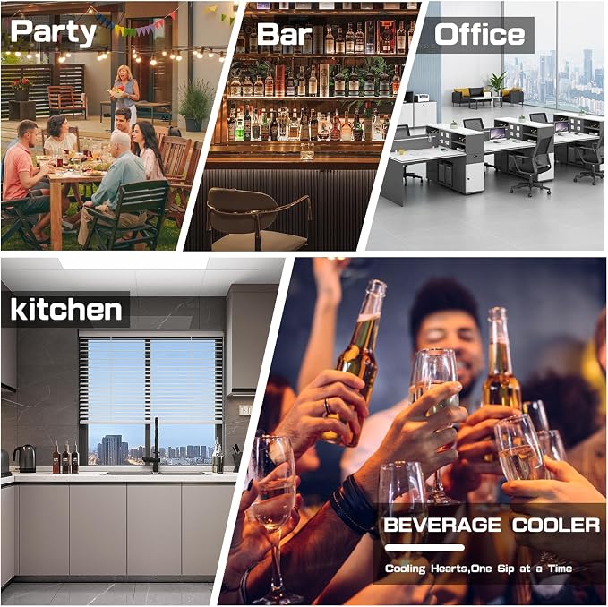 70 Can Mini Fridge, 1.7 Cu.Ft Beverage Refrigerator Glass Door | Compact Drink Fridge with Reversible Door for Soda Wine Beer, Quiet Small Cooler for Home Office Bar, Black (37-61 ℉)