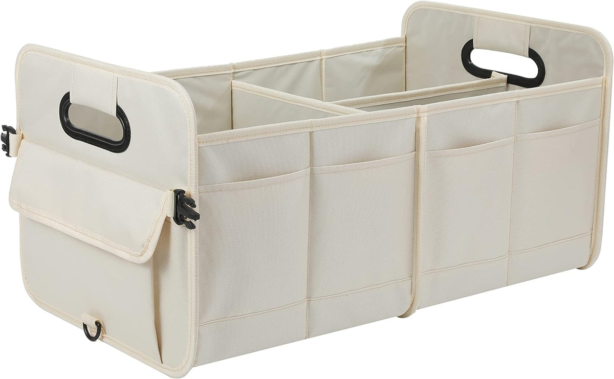 AOKJOY Car Trunk Organizer Car Storage Organizer Collapsible Multi Compartment Car Organizer Adjustable Straps Car Organizer for SUV(Black)