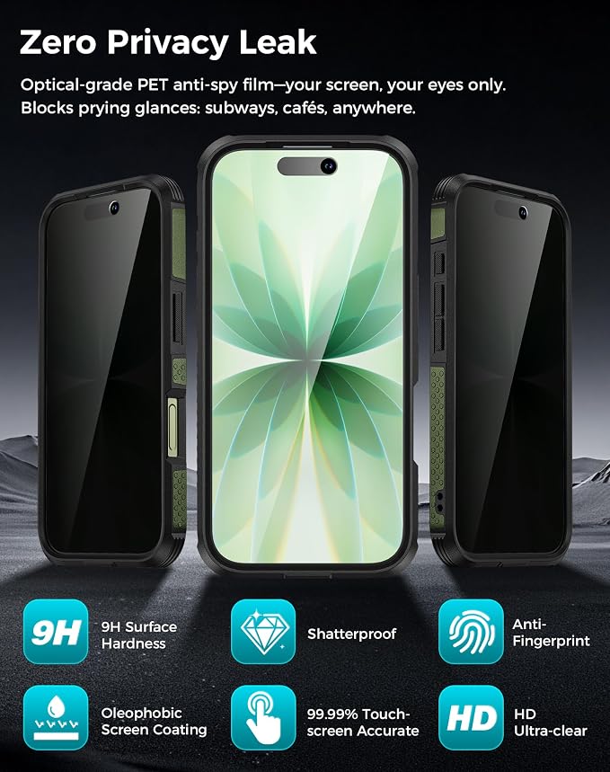 Goton for iPhone 17 Case with Privacy Tempered Glass Screen Protector & Camera