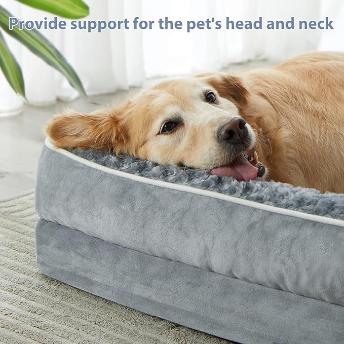 BFPETHOME Orthopedic Dog Bed for Large Dogs-Big Waterproof Sofa Dog Bed with Removable Washable Cover, Washable Pet Bed with Waterproof Lining and Nonskid Bottom,Pet Bed for Large Dogs (Pack of 2)