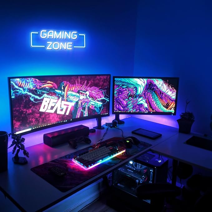 Kavaas Game Zone Neon Sign for Gameroom Wall Decor LED Light Signs