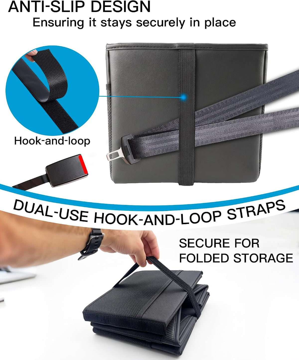 Car Storage Organizer, Black Reinforced Dividable Car Backseat Organizer