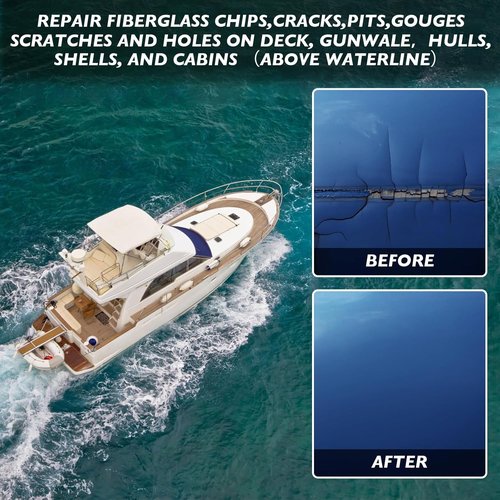 **Skiennix Gel Coat Repair Kit - Premium Marine Fiberglass Epoxy Filler for Chips, Cracks & Holes**