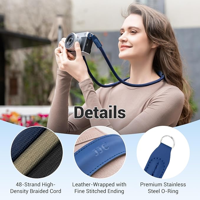 JJC 115cm Braided Rope Camera Strap, Soft Neck Shoulder Strap
