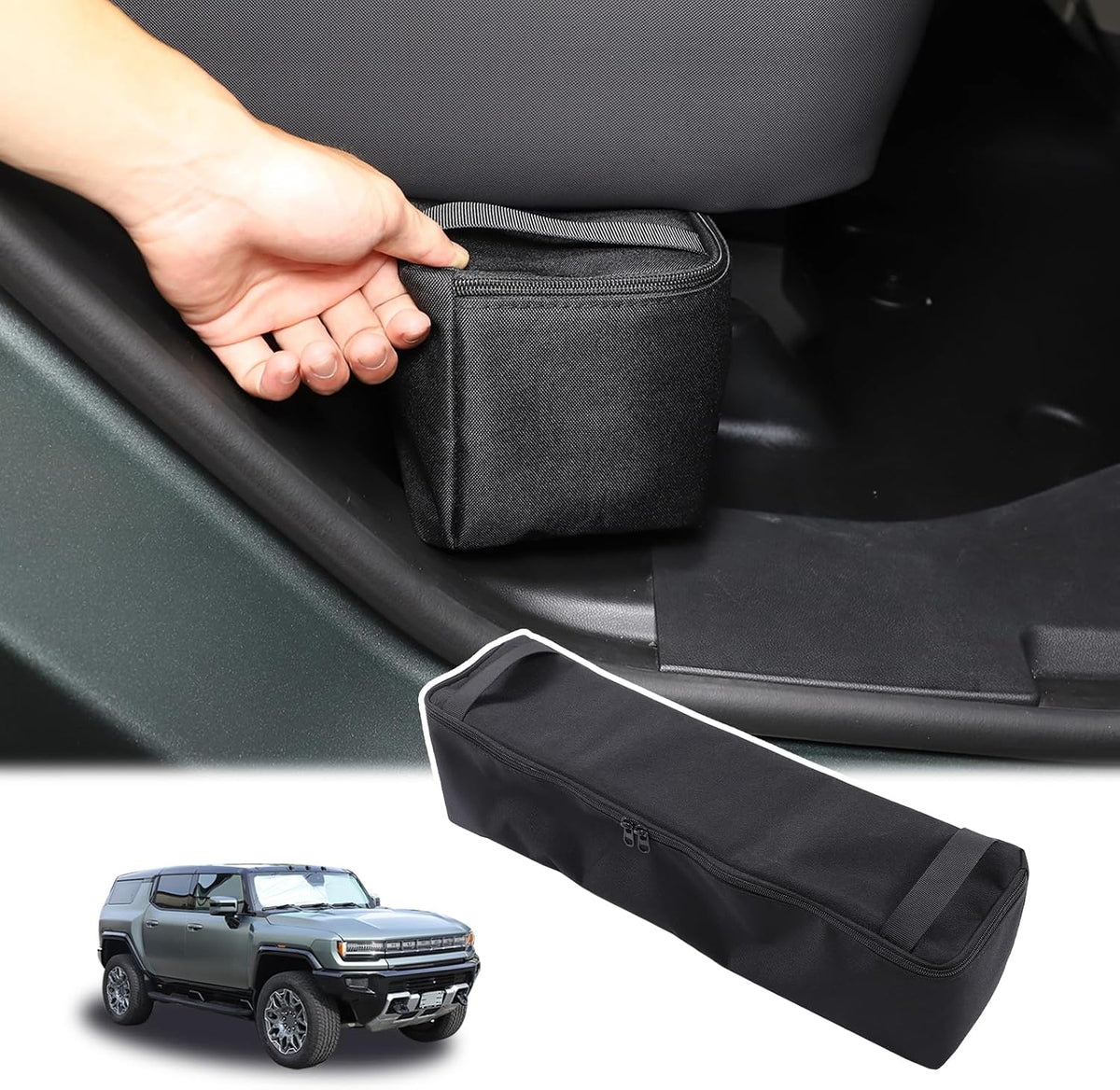 Under Seat Organizer for Hummer EV Accessories Backseat Rear Hidden Under Seat Storage Bags Portable Waterproof Foldable Storage Tool with Handle for Hummer EV SUV Pickup 2024 2025 2026 (A/2Packs)