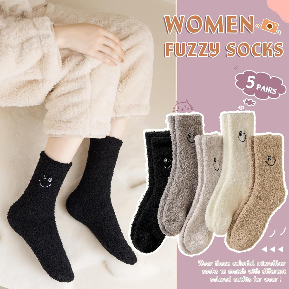 WEVIAS Women's Fuzzy Socks - Cozy Plush Winter Slippers for Ultimate Comfort | Soft Fleece Design