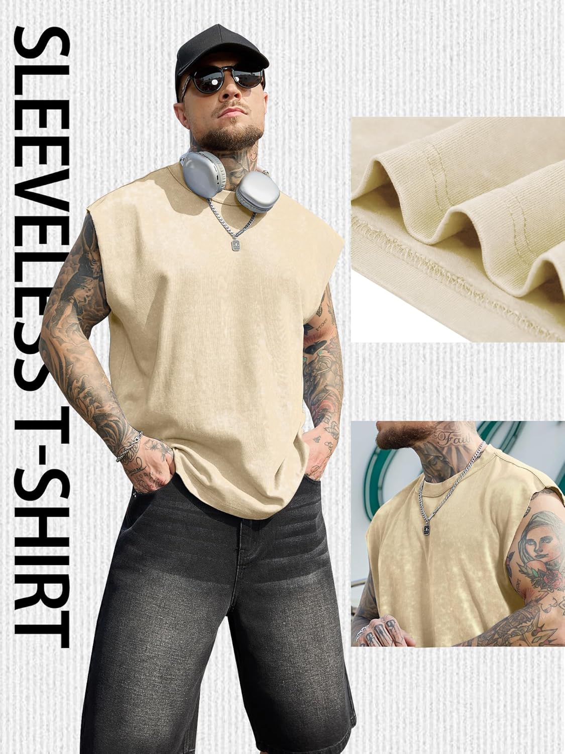 PLEPAN Men's Muscle Tank Tops - Sleeveless Workout Tee Shirts for Gym | Stylish & Comfortable