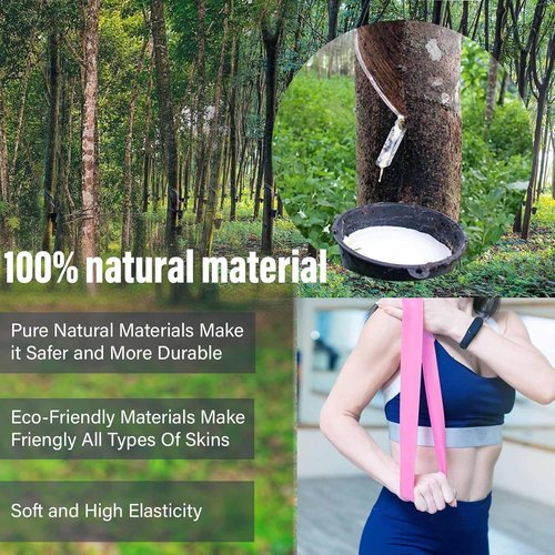 FTTYONE Resistance Bands Set - 5 Levels of Elastic Bands for Home Gym Workouts | Includes Carrying Bag
