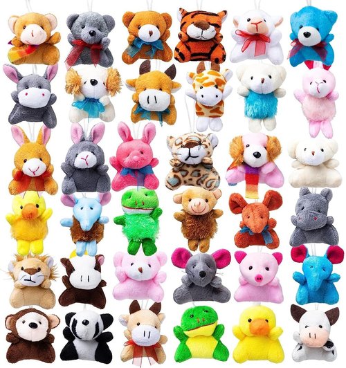 JOYIN Mini Animal Plush Toy Assortment - 36 Pack of 3" Stuffed Animals | Perfect Party Favors for Kids