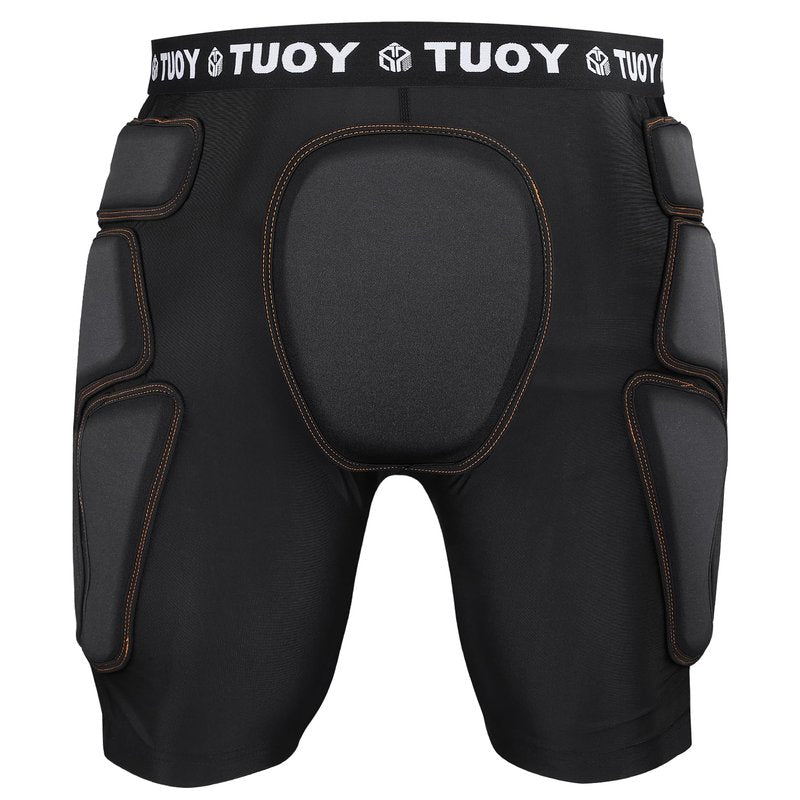TUOY Protective Padded Shorts for Snowboard,Skate and Ski,3D Protection for Hip,Butt and Tailbone Black