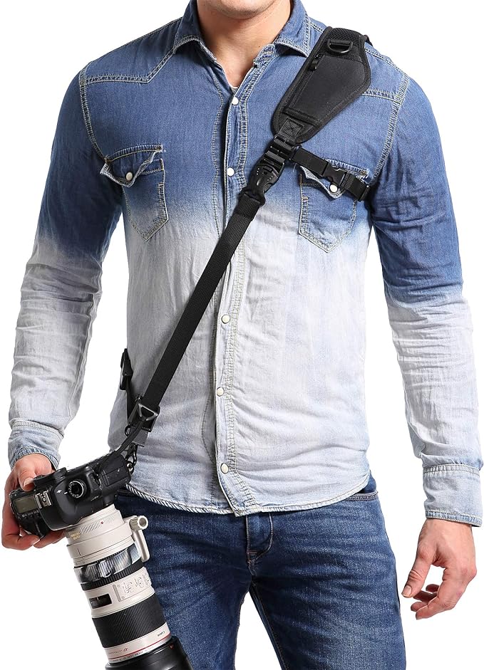 Waka Camera Neck Strap with Quick Release, Safety Tether and Underarm Strap