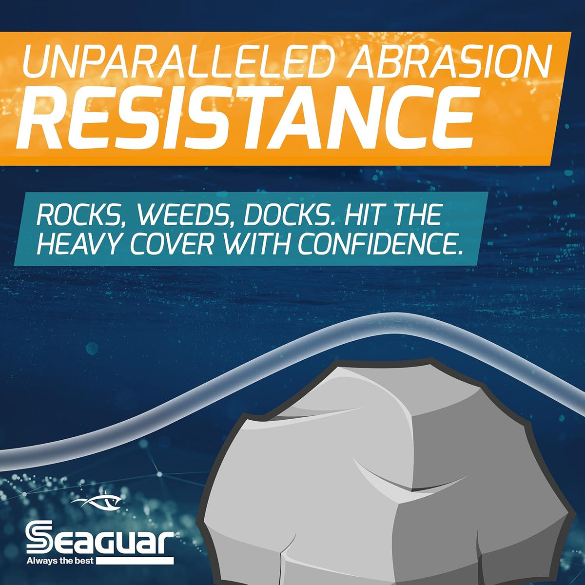 Seaguar AbrazX Fluorocarbon Fishing Line - Abrasion Resistant for Freshwater | Multiple Sizes Available