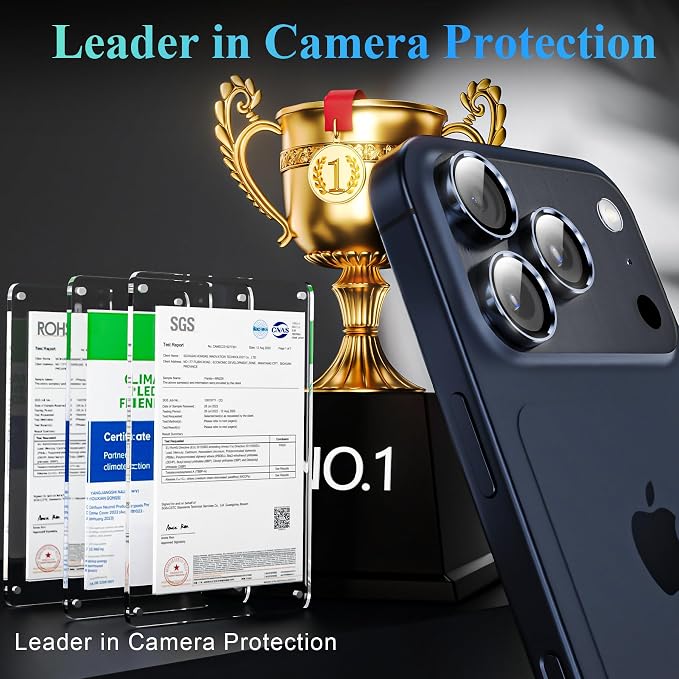 YWXTW Camera Lens Protector for iPhone 17 Pro/iPhone 17 Pro Max, Tempered Glass