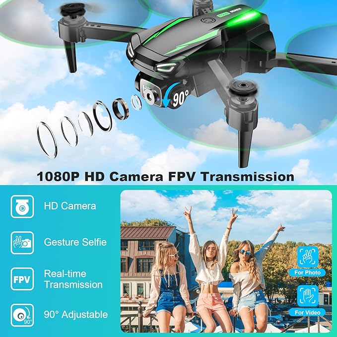 Drone with Camera, 1080P HD FPV Foldable Drone