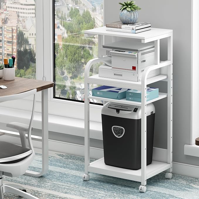Fannova 4 Tier White Printer Stand Table