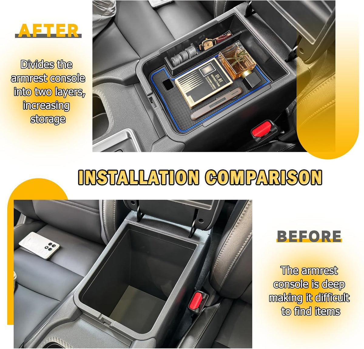 Center Console Organizer Tray for 2020-2025 Nissan Sentra, Blue Trim