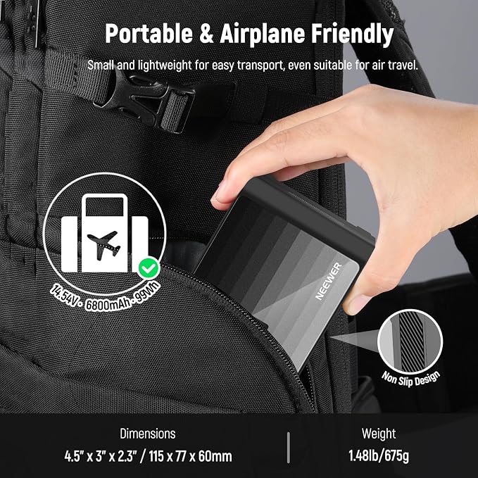 NEEWER Mini V Mount Battery PS099EP, 6800mAh 99Wh V Lock Battery