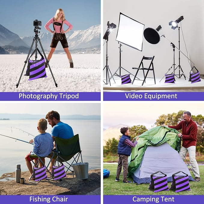 4 Packs Purple Sandbag Weight Bags
