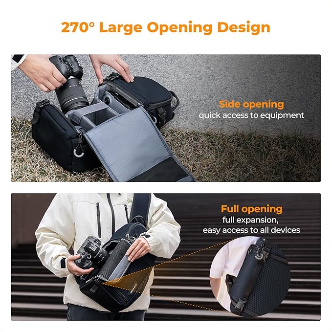 K&F CONCEPT Camera Sling Bag Crossbody Bag Camera Shoulder Backpack