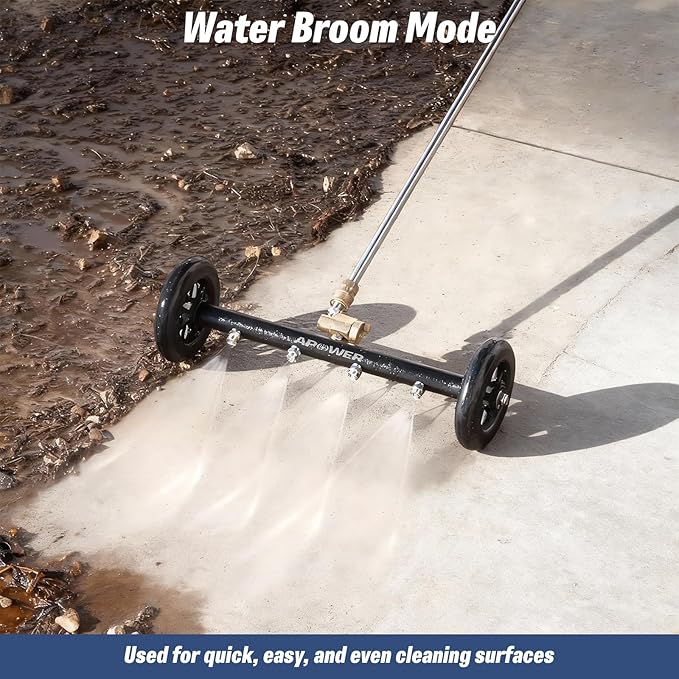 Undercarriage Pressure Washer Attachment, 16" Water Broom and Under Carriage Car Cleaner, Electric Power Wash Accessories with 3 Pieces Extension Wand, 1/4" Connector, 4000 PSI, Black