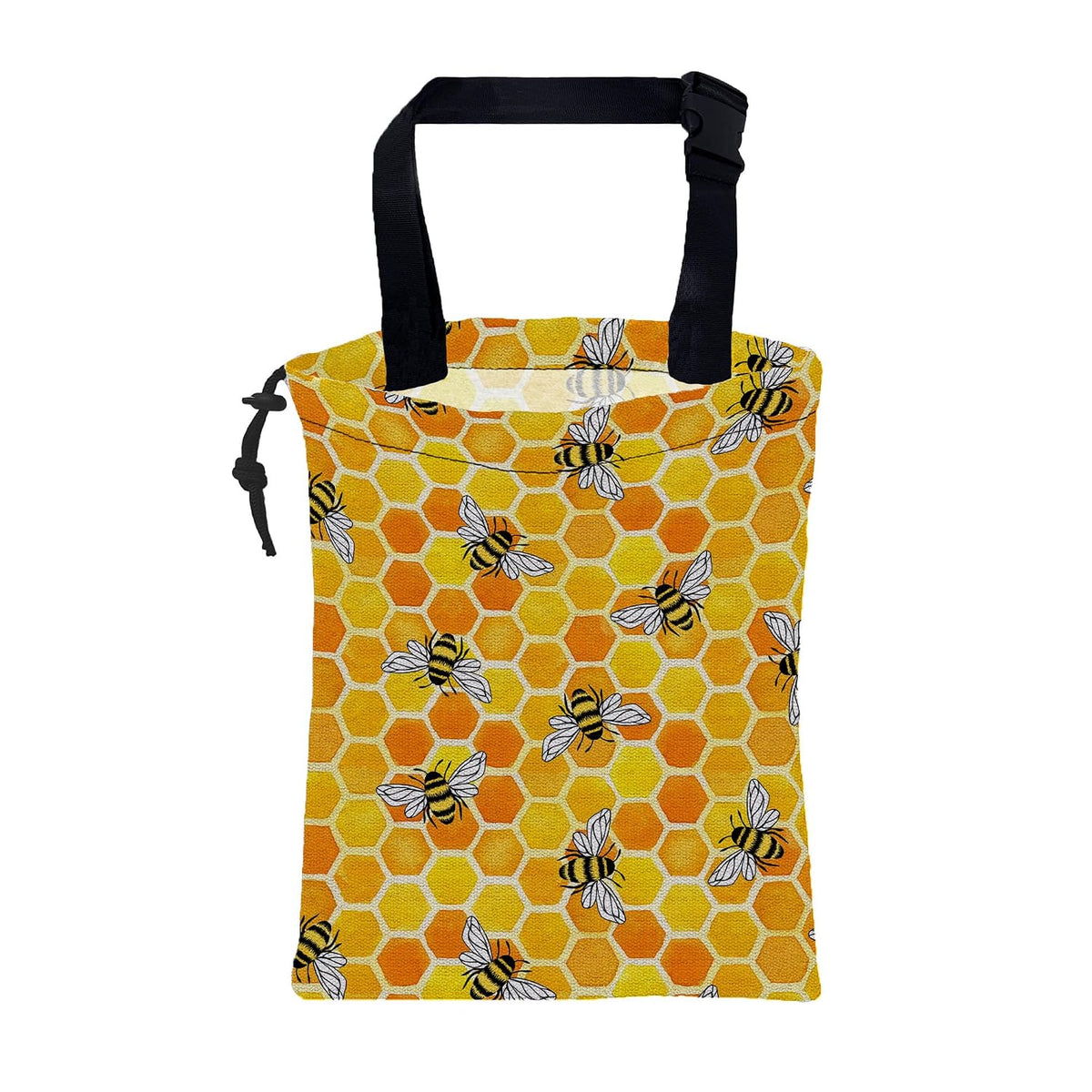 Car Garbage Bag Blooming Yellow Sunflowers Drawstring Car Trash Bag Hanging for Back Seat with Adjustable Buckle Canvas Vehicle Trash Can Easy-to-Install