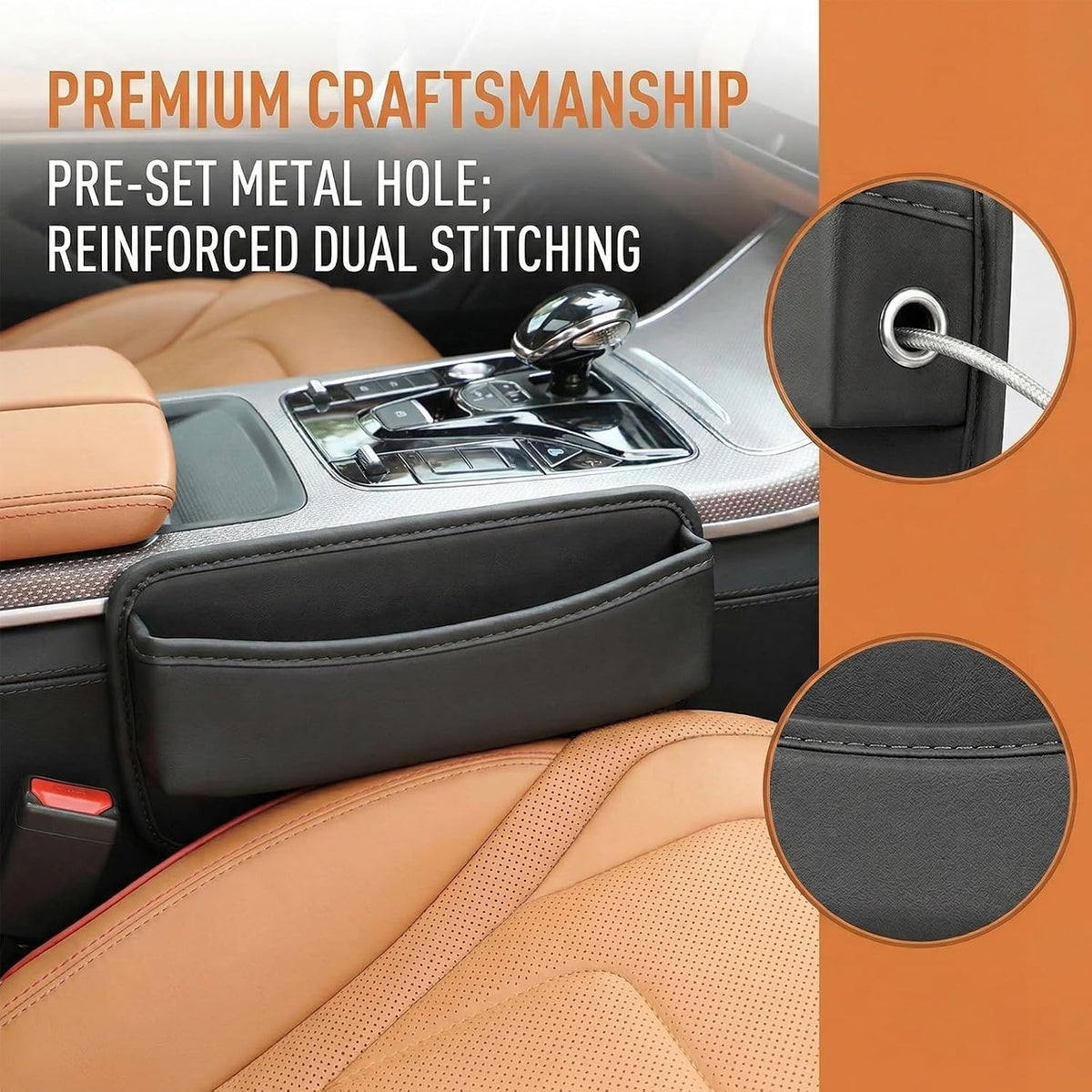 2 PCS Car Seat Gap Filler Organizer, Car Center Console Organizer