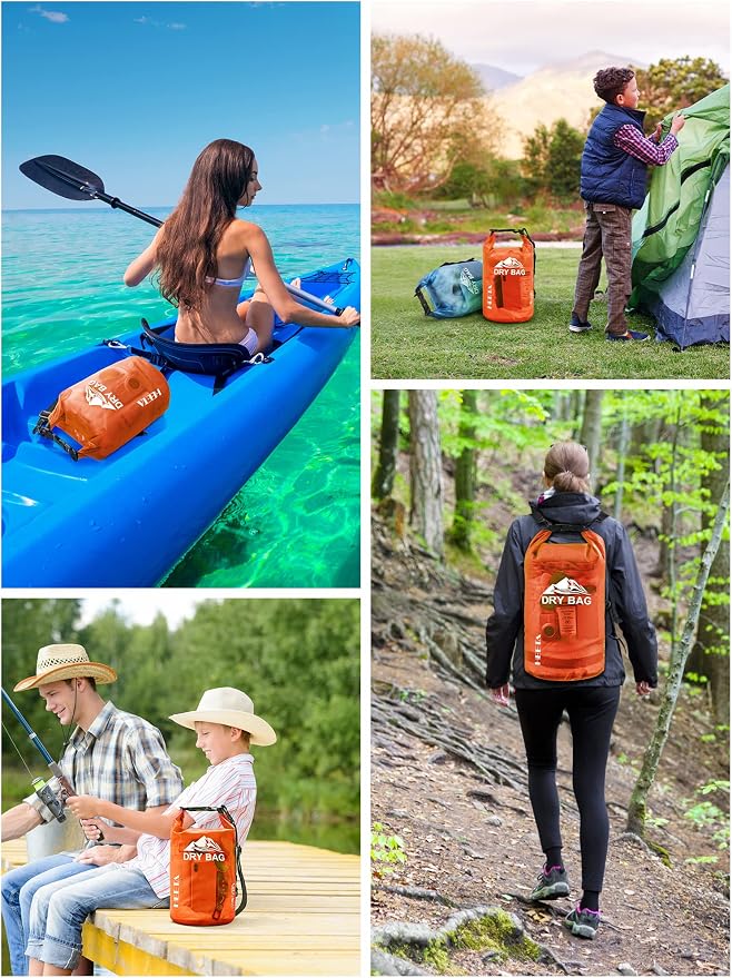 HEETA Dry Bag Waterproof for Women Men, 5L/10L/20L/30L/40L Roll Top Lightweight