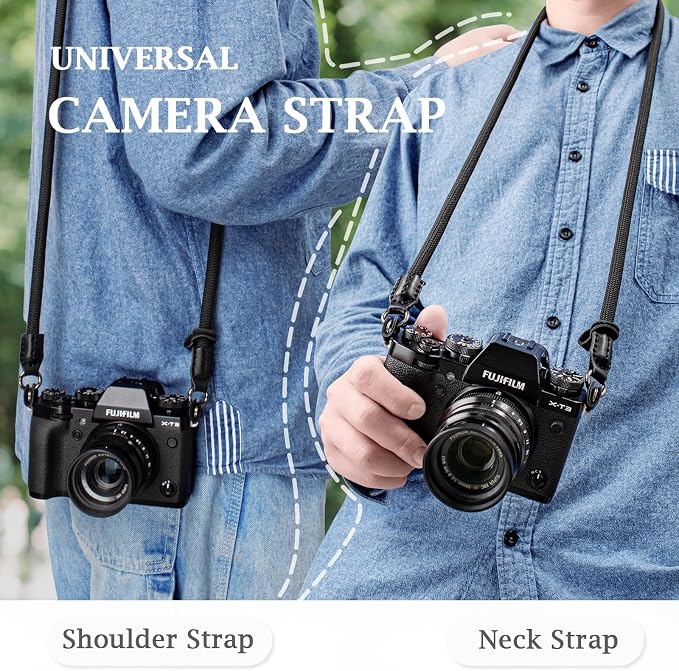 VOVMOEYA Nylon Braided Camera Rope Strap, Camera Neck Shoulder Strap