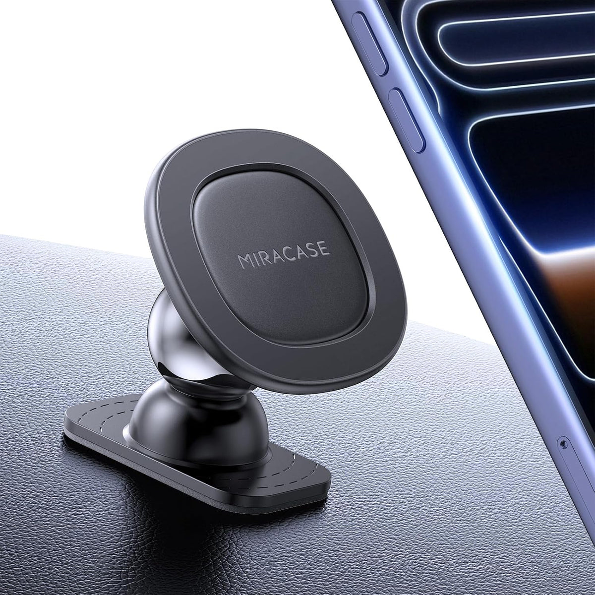 miracase Phone Holders for Your Car with Metal Hook Clip, Air Vent Cell Phone Stand Car Mount, Universal Automobile Cradle for Garmin GPS Fit iPhone Android and All Smartphones, Carbon Fiber 2 Pack