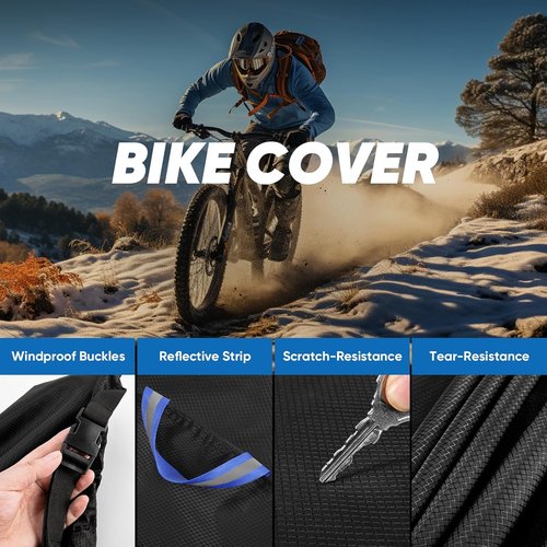 Bike Cover for 2 Bikes | 900D Heavy Duty Waterproof Outdoor Protection with Windproof Design