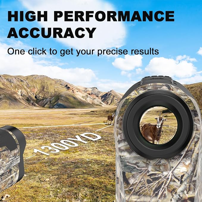 Precision Laser Rangefinder for Golf & Hunting, 800/1000/1300 m Range, 6X