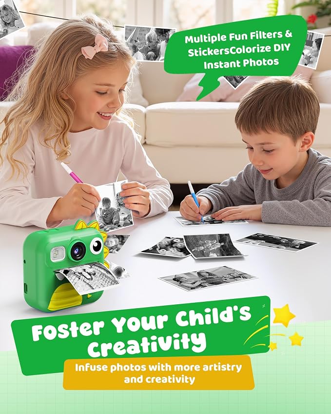KOKODI Kids Camera Instant Print, Toddler Cameras Christmas Birthday Gifts