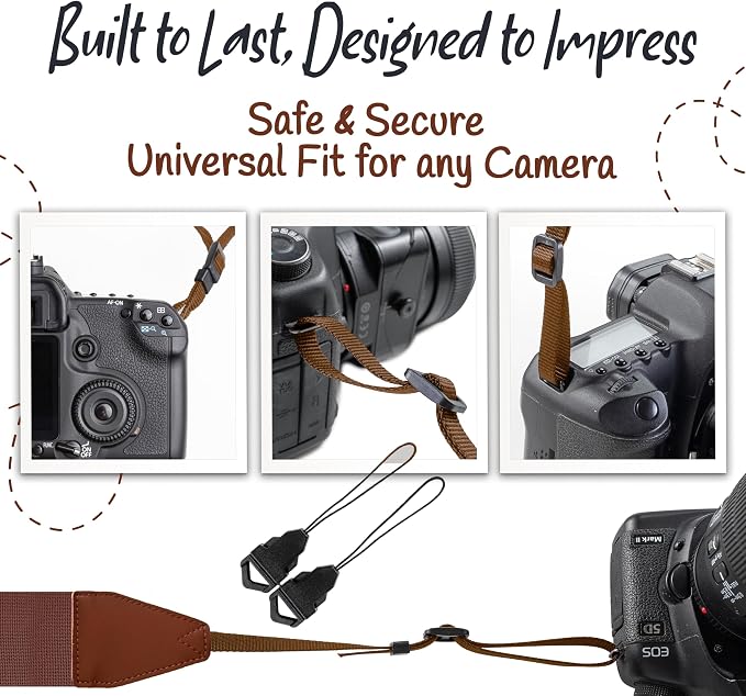 Art Tribute Camera Strap For Photographers Padded Universal Fit Neck Shoulder &