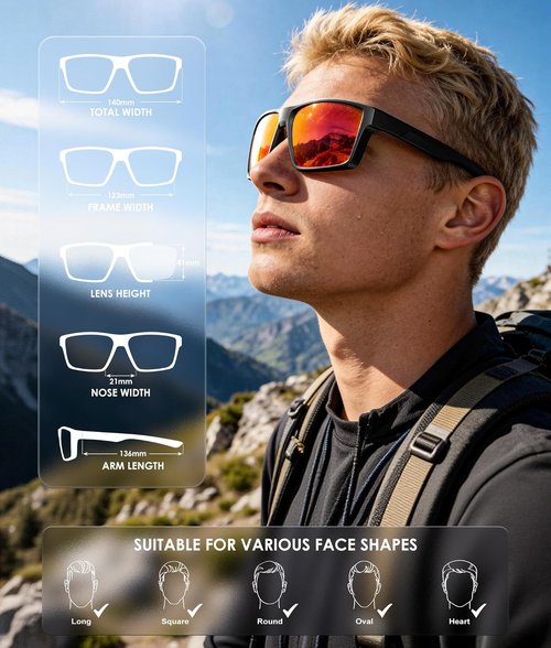 KALIYADI Polarized Sports Sunglasses - UV400 Protection for Men & Women | Ideal for Driving, Running, Cycling