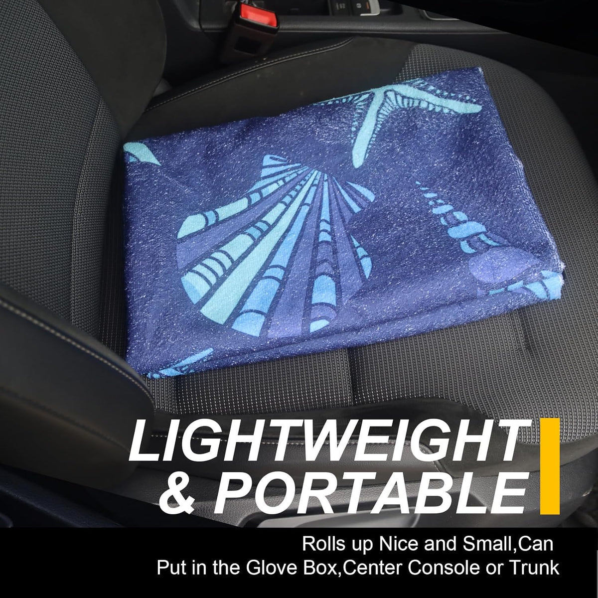 Back Seat Cover for Car Trucks Van SUV Jeep,Waterproof Rear Bench Towel Seat Covers for Dogs and Kids,Automotive Backseat Protector (Conch Shells Starfish)