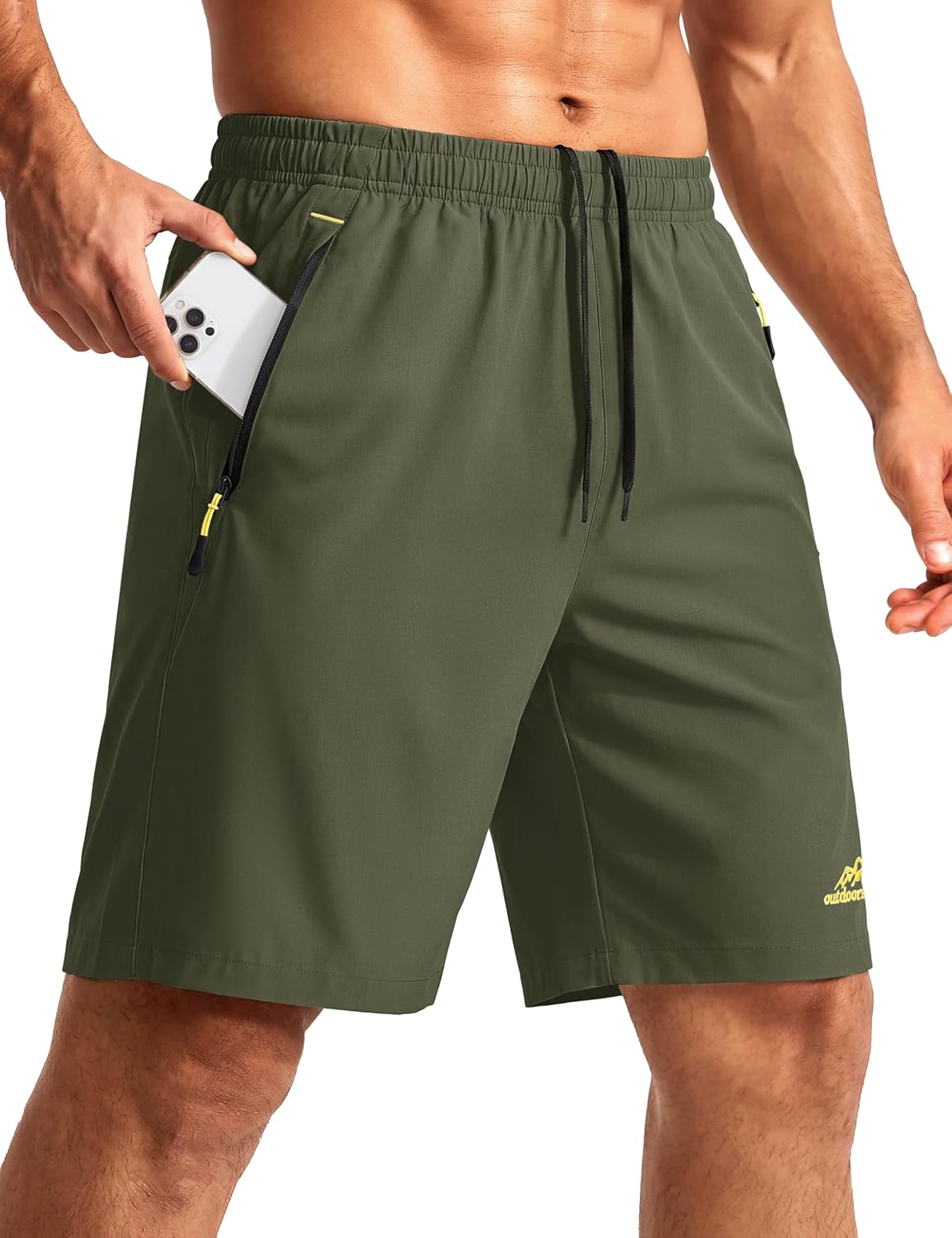 TACVASEN Men's Running Shorts - Quick Dry Lightweight Athletic Gym Shorts with 3 Zipper Pockets | 9" Length