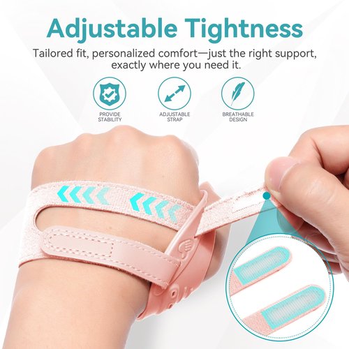 FORTEMOTUS CMC Thumb Brace, Upgrade Thumb Splint for CMC Joint Pain Relief and Support, Osteoarthritis, Tendonitis, Arthritis, CMC Joint Thumb Arthritis Brace: for Women Men (Pink, Right Hand, Medium)
